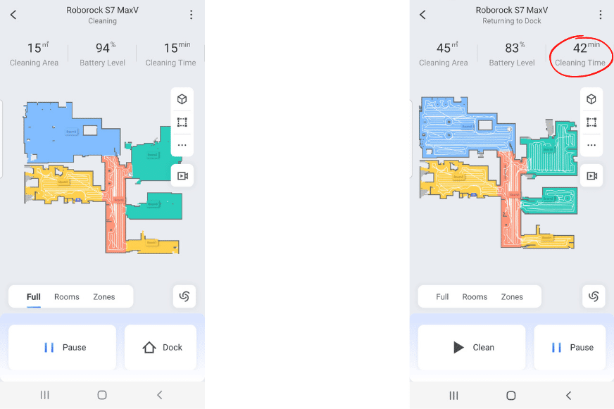 Быстрая и структурированная навигация Roborock S7 MaxV Ultra в мобильном приложении